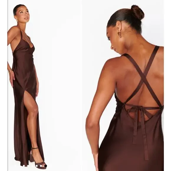 Show Me Your MuMu Anderson Maxi Dress Brown size Small - Picture 3 of 9